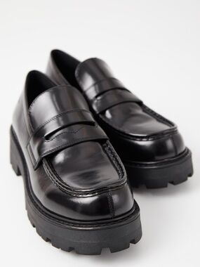Vagabond Black Chunky Leather Penny Loafers